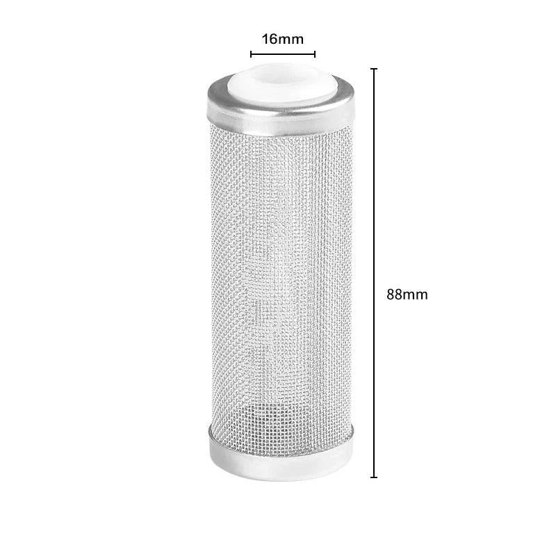Filtre d'entrée d'aquarium 12/16mm, filet à mailles en acier inoxydable, accessoires de filtre de réservoir de poisson, filtre d'admission, couvercle de préfiltre - Animaleriex