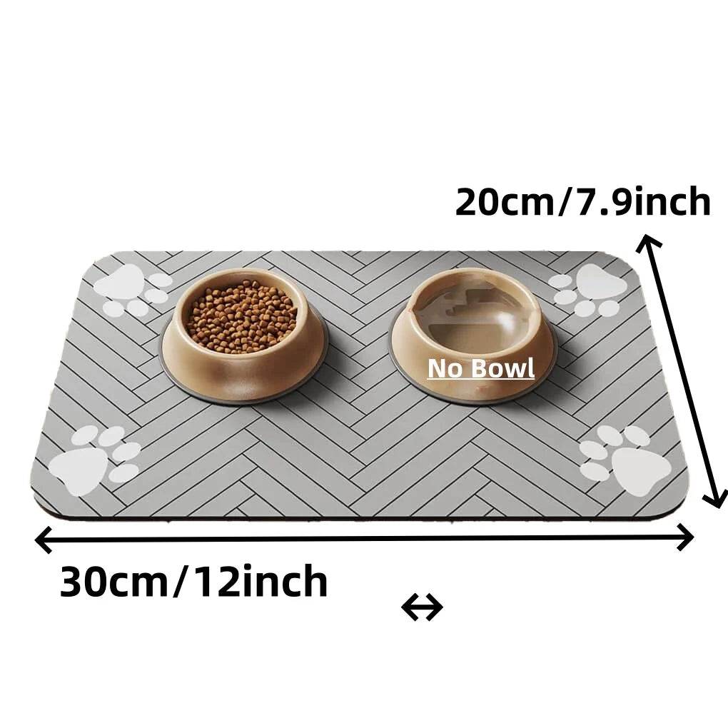 Tapis d'alimentation pour animaux de compagnie, napperon absorbant pour bol de nourriture et d'eau, avec support en caoutchouc imperméable, tapis d'eau à séchage rapide pour chien et chat - Animaleriex