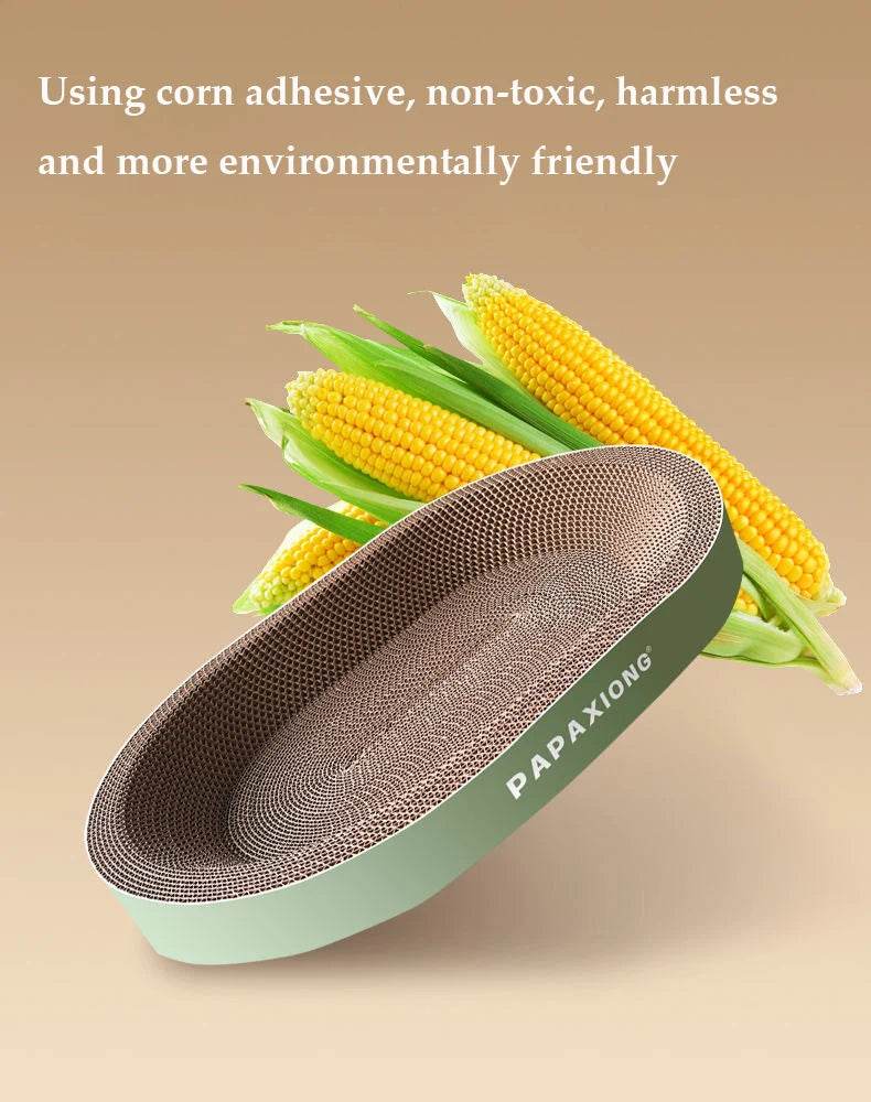 Grattoirs pour chats, jouets pour chats, rond et ovale, lit pour chat, poste à gratter, épaississement, colle de maïs Durable, décalcomanie en carton - Animaleriex