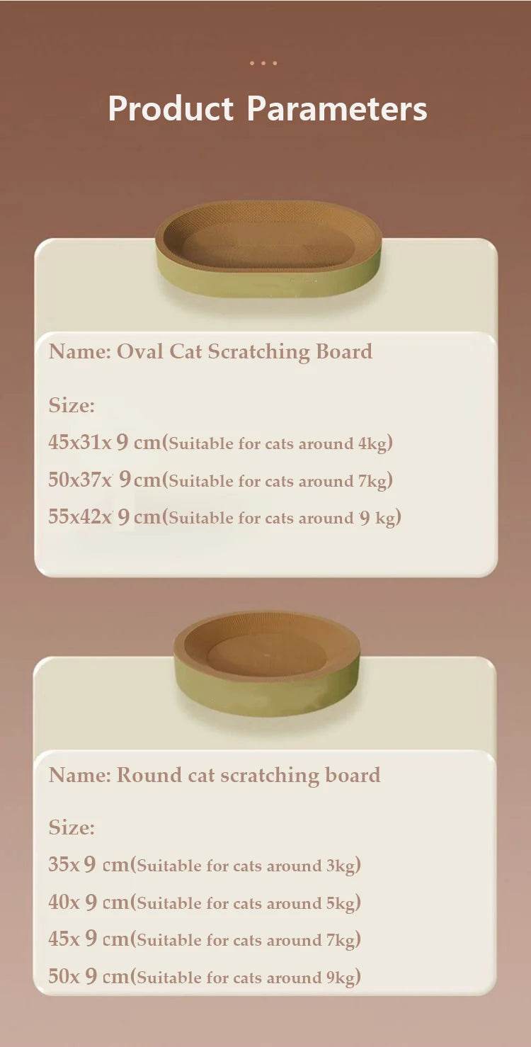 Grattoirs pour chats, jouets pour chats, rond et ovale, lit pour chat, poste à gratter, épaississement, colle de maïs Durable, décalcomanie en carton - Animaleriex
