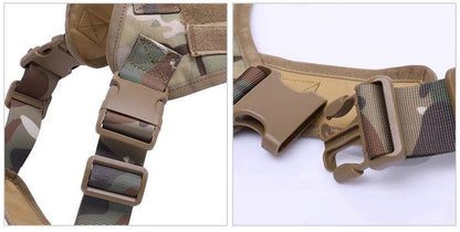 Harnais tactique pour chien, gilet d'entraînement pour animaux de compagnie, harnais militaire pour chien, collier de laisse pour petits, moyens et grands chiens, marche et chasse - Animaleriex