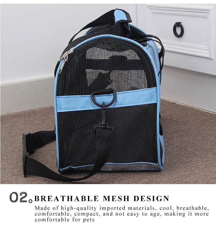 Sacs de Transport portables pour chats, sacs de Transport en maille respirante pour petits chiens, sac à main pliable pour chats, sac de voyage pour animaux de compagnie - Animaleriex