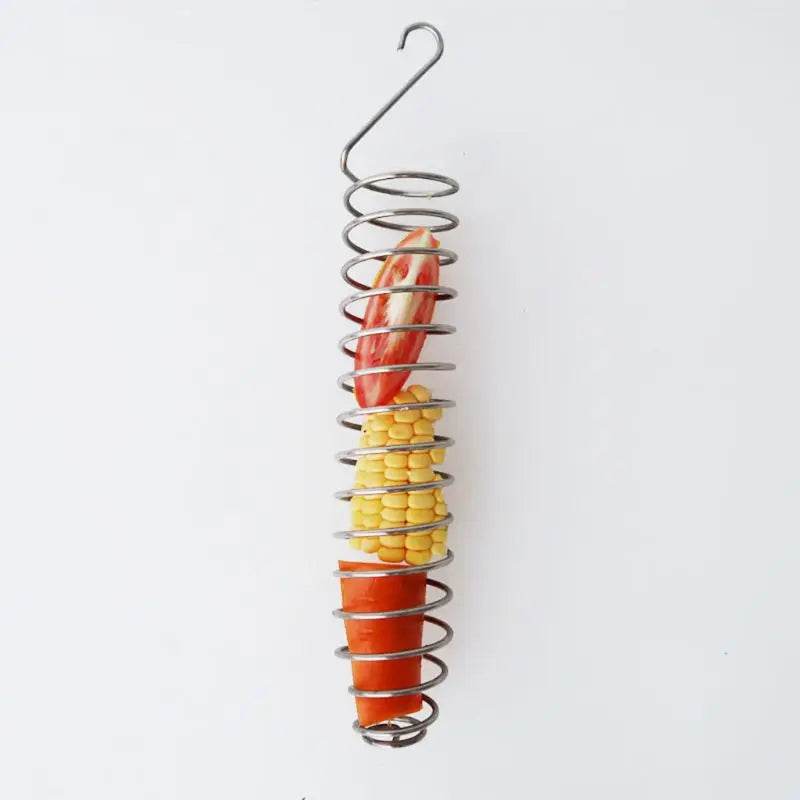 Perroquet oiseau nourriture panier de fruits jouets en acier inoxydable dispositif d'alimentation oiseaux Cage mangeoire - Animaleriex