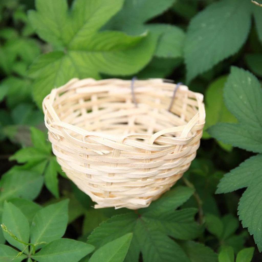 Nid d'oiseau en bambou fait à la main, repose-oiseau, grotte, maison, artisanat naturel, idéal pour pinsons, canaris et petits perroquets, décoration de jardin de la maison - Animaleriex