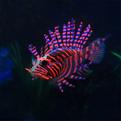 Aquarium artificiel lumineux, poisson-lion, paysage en Silicone, faux poisson flottant, lueur dans la nuit, ornement, décoration de la maison - Animaleriex