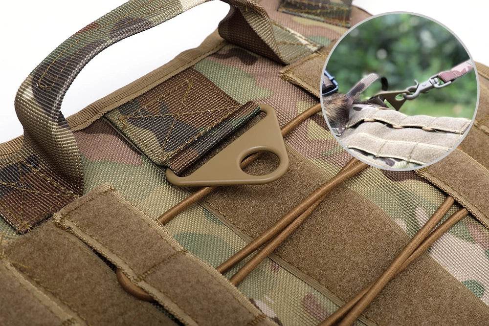 Harnais tactique pour chien, gilet d'entraînement pour animaux de compagnie, harnais militaire pour chien, collier de laisse pour petits, moyens et grands chiens, marche et chasse - Animaleriex