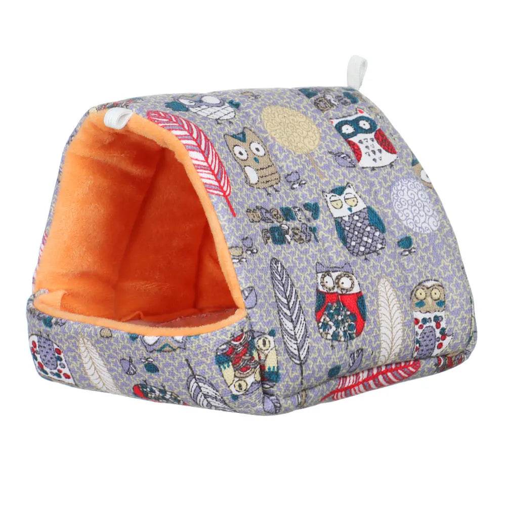 Mignon dessin animé lapin écureuil Mini Cage cochon d'inde nid petit Animal souris Rat Animal de compagnie lit de couchage Hamster maison hiver chaud doux tapis - Animaleriex
