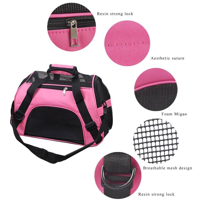 Sacs de Transport portables pour chats, sacs de Transport en maille respirante pour petits chiens, sac à main pliable pour chats, sac de voyage pour animaux de compagnie - Animaleriex