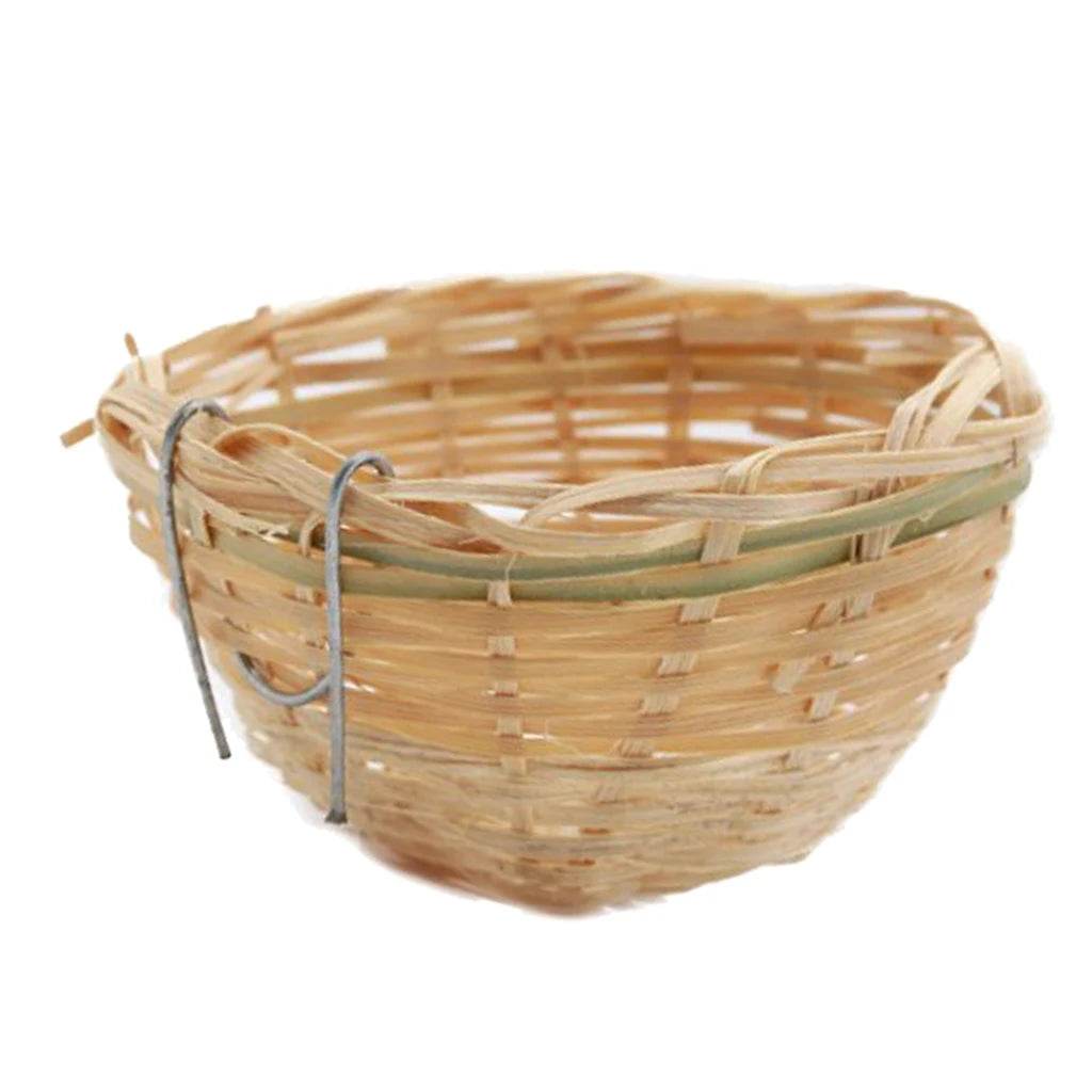 Nid d'oiseau en bambou fait à la main, repose-oiseau, grotte, maison, artisanat naturel, idéal pour pinsons, canaris et petits perroquets, décoration de jardin de la maison - Animaleriex