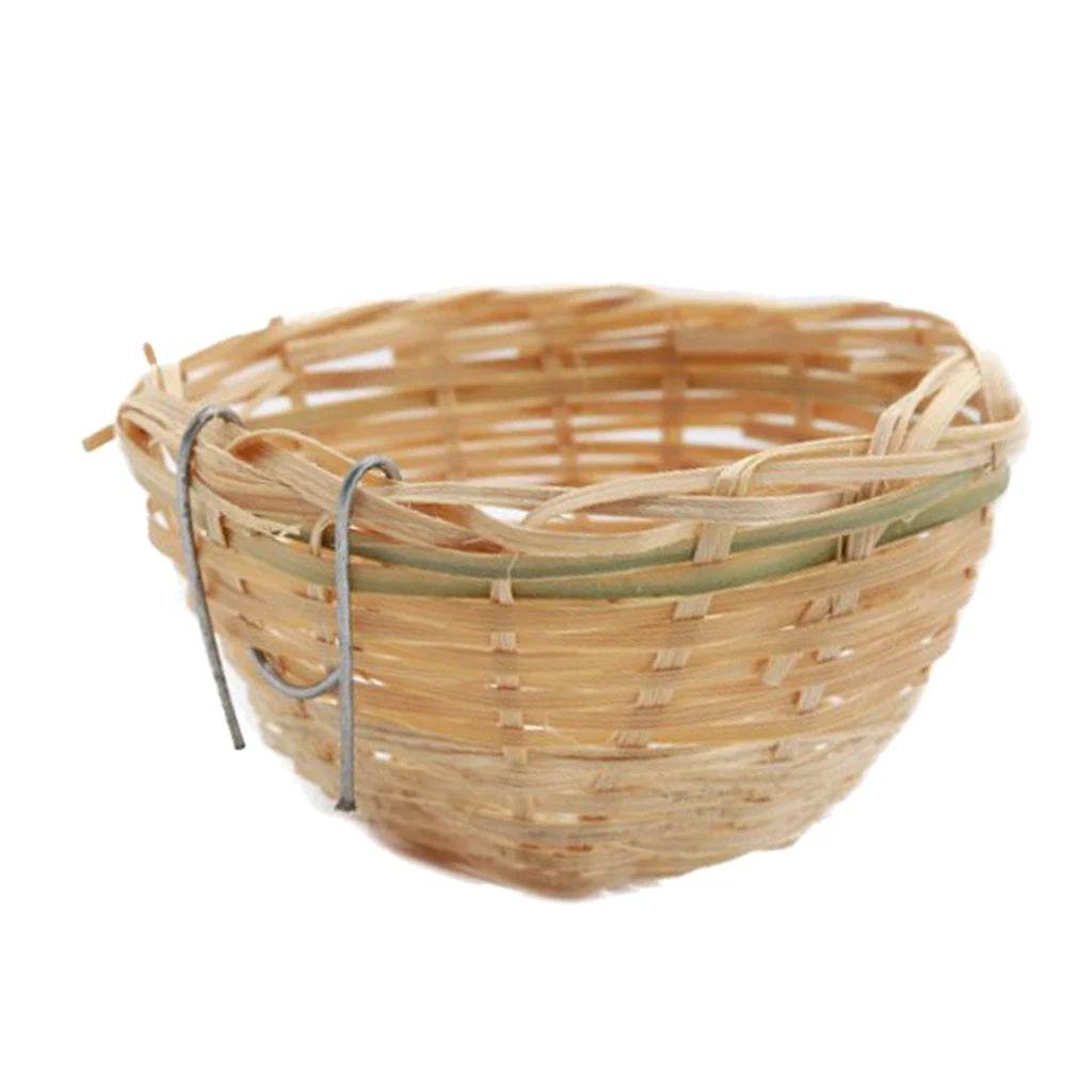 Nid d'oiseau en bambou fait à la main, repose-oiseau, grotte, maison, artisanat naturel, idéal pour pinsons, canaris et petits perroquets, décoration de jardin de la maison - Animaleriex