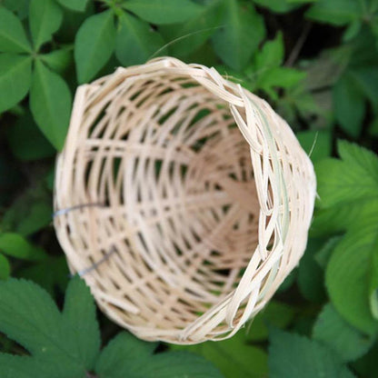 Nid d'oiseau en bambou fait à la main, repose-oiseau, grotte, maison, artisanat naturel, idéal pour pinsons, canaris et petits perroquets, décoration de jardin de la maison - Animaleriex