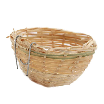 Nid d'oiseau en bambou fait à la main, repose-oiseau, grotte, maison, artisanat naturel, idéal pour pinsons, canaris et petits perroquets, décoration de jardin de la maison - Animaleriex