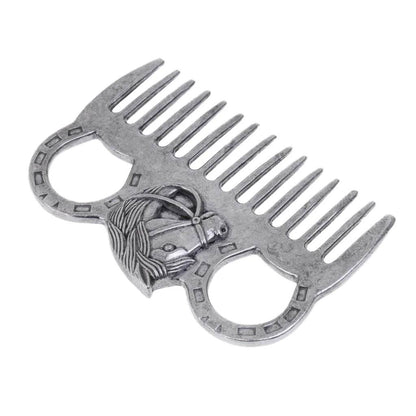 Peigne de toilettage cheval poney en acier inoxydable, outil de brossage en métal, outil de nettoyage de brossage équestre - Animaleriex