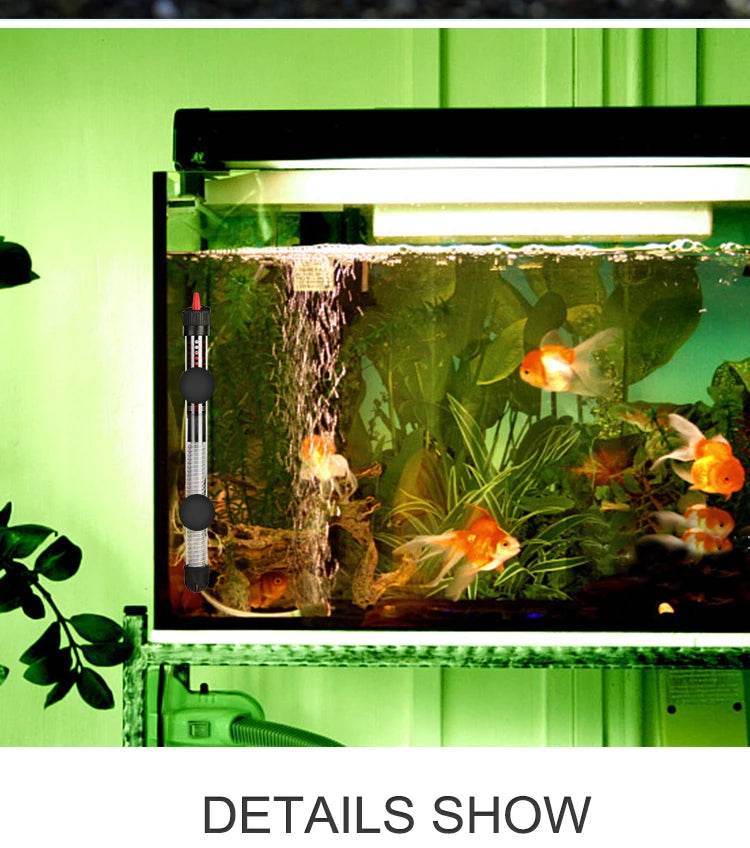 Tige chauffante à Thermostat à température réglable 110v-220v, 25W/ 50W/ 100W/ 200W/ 300W, Submersible, pour Aquarium, réservoir de poissons, chaleur de l'eau - Animaleriex