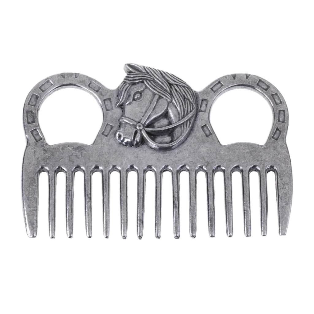 Peigne de toilettage cheval poney en acier inoxydable, outil de brossage en métal, outil de nettoyage de brossage équestre - Animaleriex
