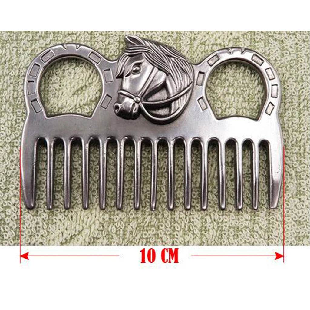 Peigne de toilettage cheval poney en acier inoxydable, outil de brossage en métal, outil de nettoyage de brossage équestre - Animaleriex