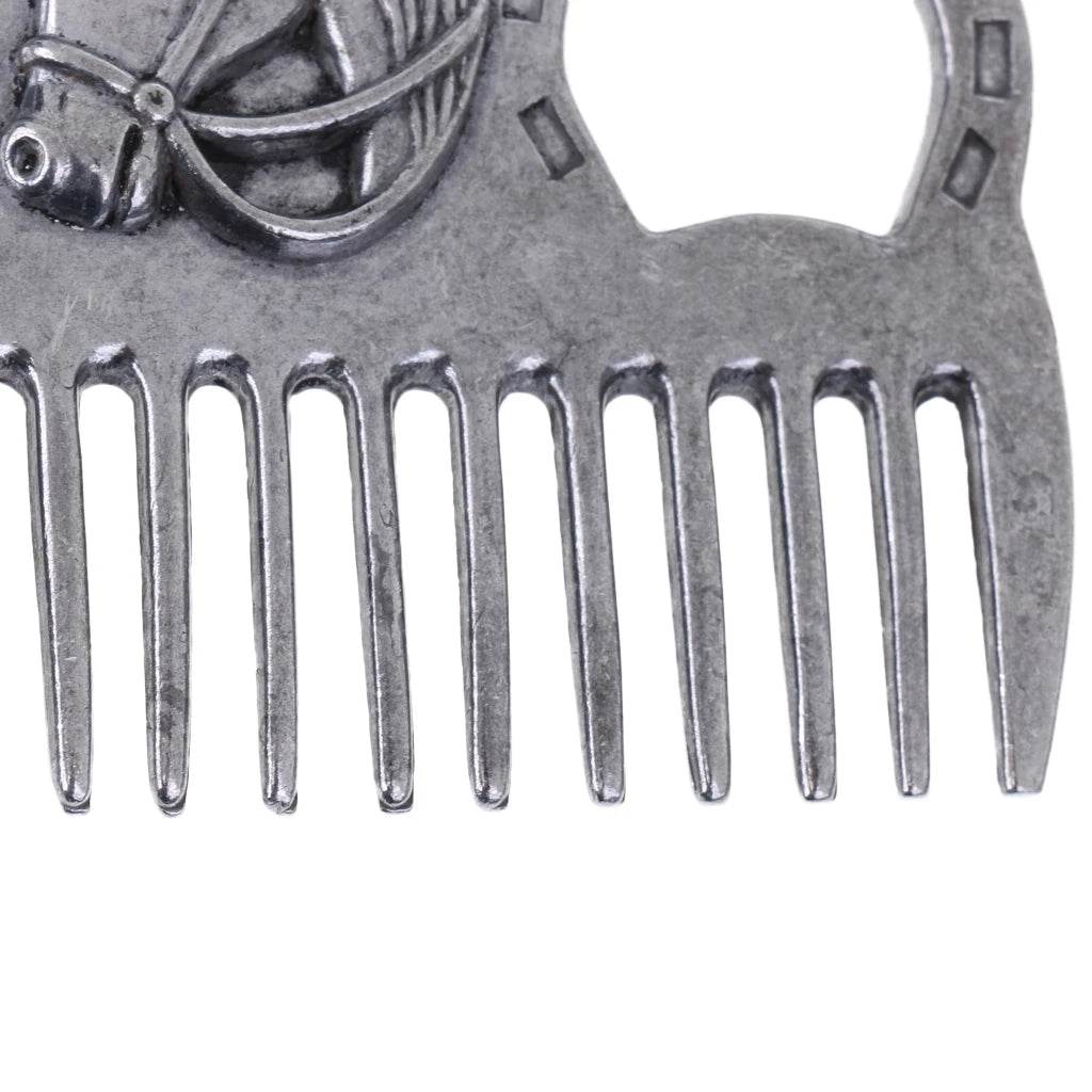 Peigne de toilettage cheval poney en acier inoxydable, outil de brossage en métal, outil de nettoyage de brossage équestre - Animaleriex