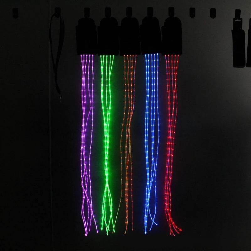 Accessoires de queue de cheval pour équitation, barre lumineuse clignotante LED, équipement de harnais pour Sports de plein air, Charge USB, décorations sûres pour l'équitation de nuit - Animaleriex