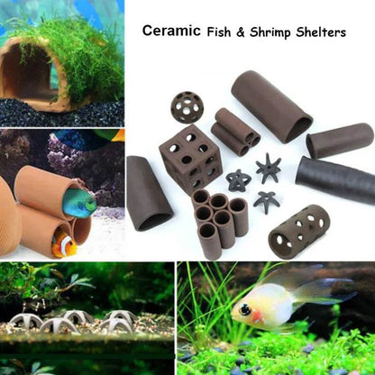 Décoration d'aquarium en céramique, abri pour poissons et crevettes, poterie, maison de Scorpion, Simulation de pierre, décor d'aquarium idéal - Animaleriex