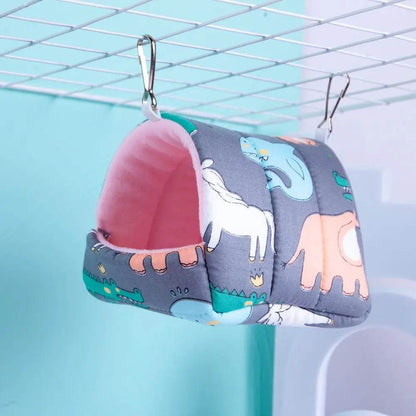 Mini Cage d'hiver en forme de lapin et d'écureuil, dessin animé mignon, nid de cochon d'inde, petit Animal, souris, Rat, lit de couchage pour Animal domestique, maison de Hamster, tapis chaud et doux - Animaleriex