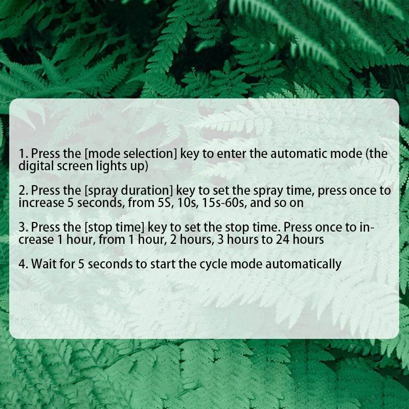 Système de pulvérisation Intelligent, Kit de système de pulvérisation de brouillard pour forêt tropicale, brumisateur de reptiles, humidificateur de Terrariums, minuterie électronique - Animaleriex