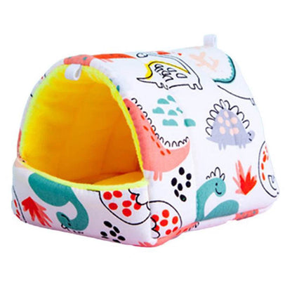 Mignon dessin animé lapin écureuil Mini Cage cochon d'inde nid petit Animal souris Rat Animal de compagnie lit de couchage Hamster maison hiver chaud doux tapis - Animaleriex
