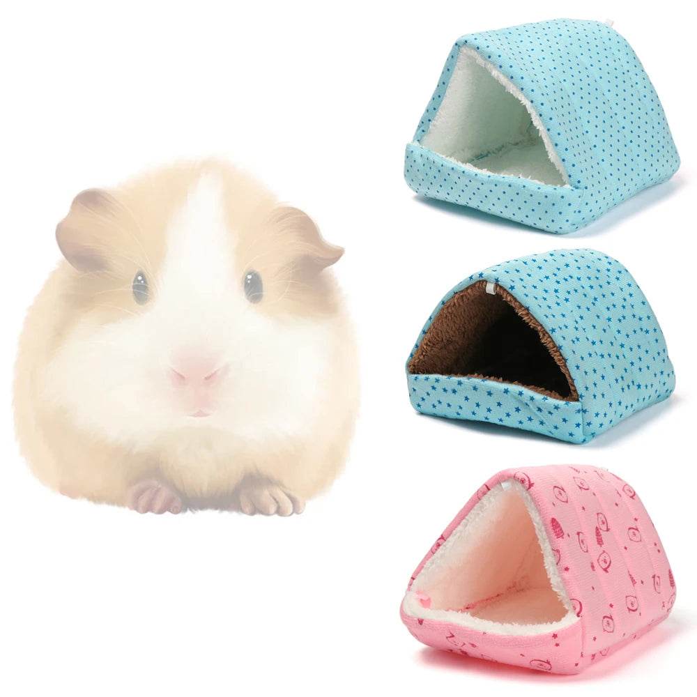Mini Cage d'hiver en forme de lapin et d'écureuil, dessin animé mignon, nid de cochon d'inde, petit Animal, souris, Rat, lit de couchage pour Animal domestique, maison de Hamster, tapis chaud et doux - Animaleriex