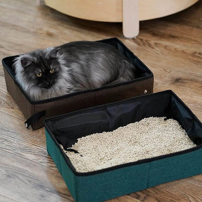 Bac à litière pliable Portable de voyage pour animaux de compagnie, plateau de toilette pour chien, pot à litière pliable pour chat, étanche, extérieur, pliable - Animaleriex