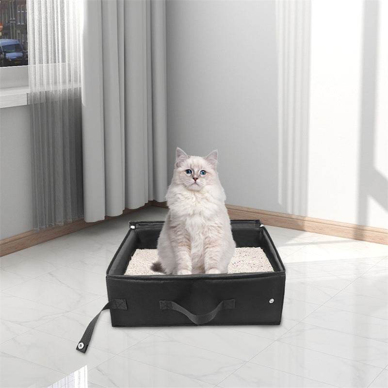 Bac à litière pliable Portable de voyage pour animaux de compagnie, plateau de toilette pour chien, pot à litière pliable pour chat, étanche, extérieur, pliable - Animaleriex