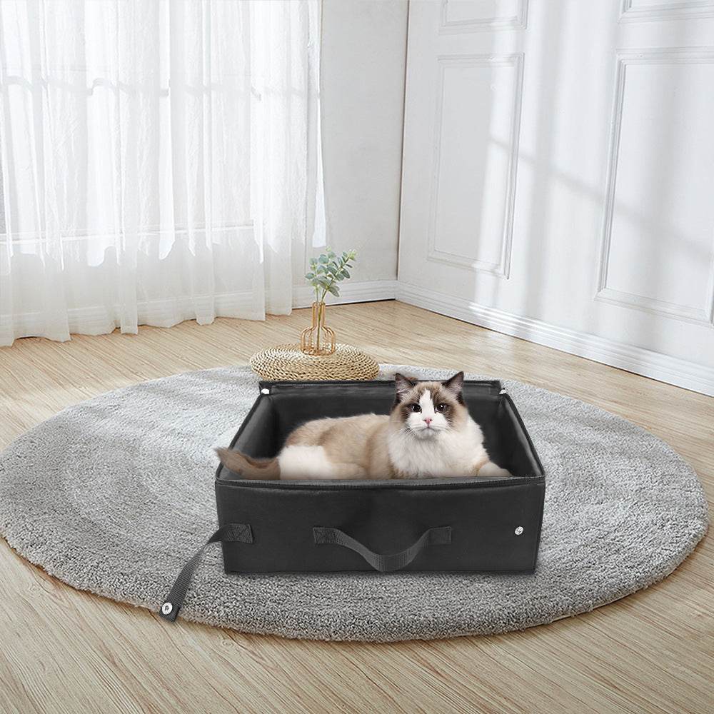 Bac à litière pliable Portable de voyage pour animaux de compagnie, plateau de toilette pour chien, pot à litière pliable pour chat, étanche, extérieur, pliable - Animaleriex