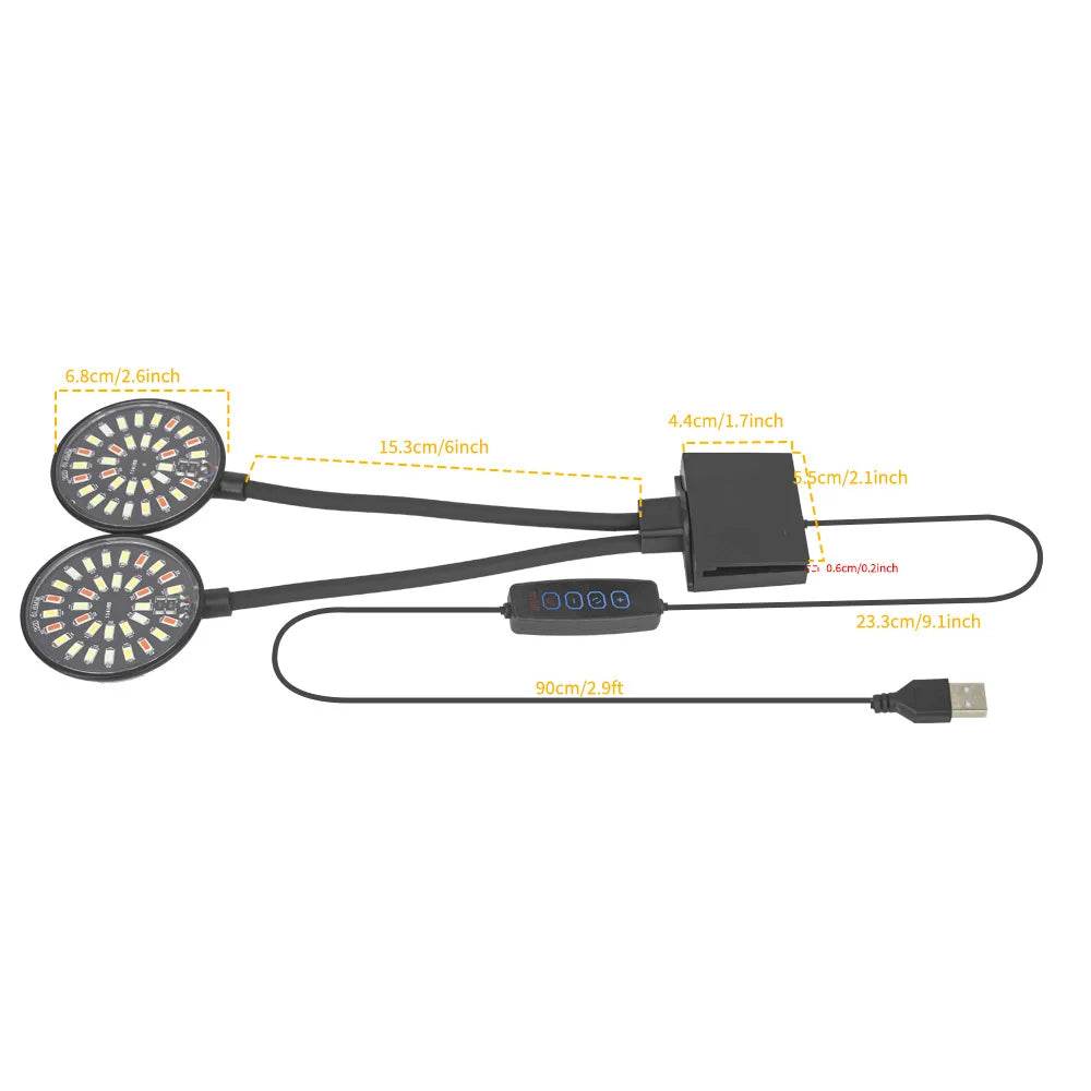 Lampe à pince USB 4W/7W pour aquarium, décoration Led, contrôle à spectre complet, lampe à algues, éclairage décoratif pour petit réservoir - Animaleriex