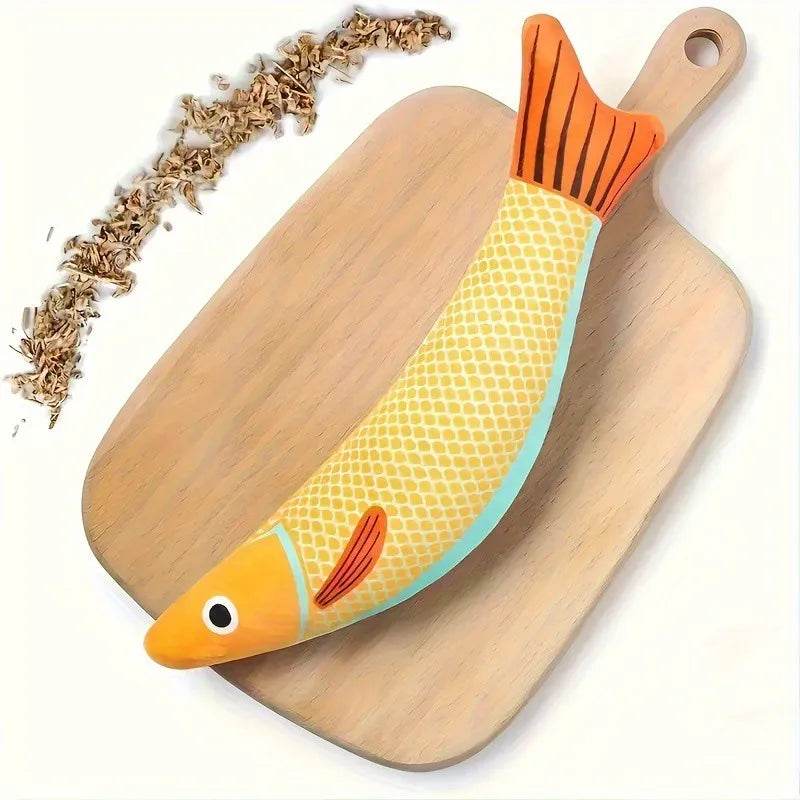Jouet de Simulation 3D poisson herbe-aux-chats, jouet interactif en peluche pour chaton, morsure à mâcher, oreiller, fournitures pour animaux de compagnie - Animaleriex