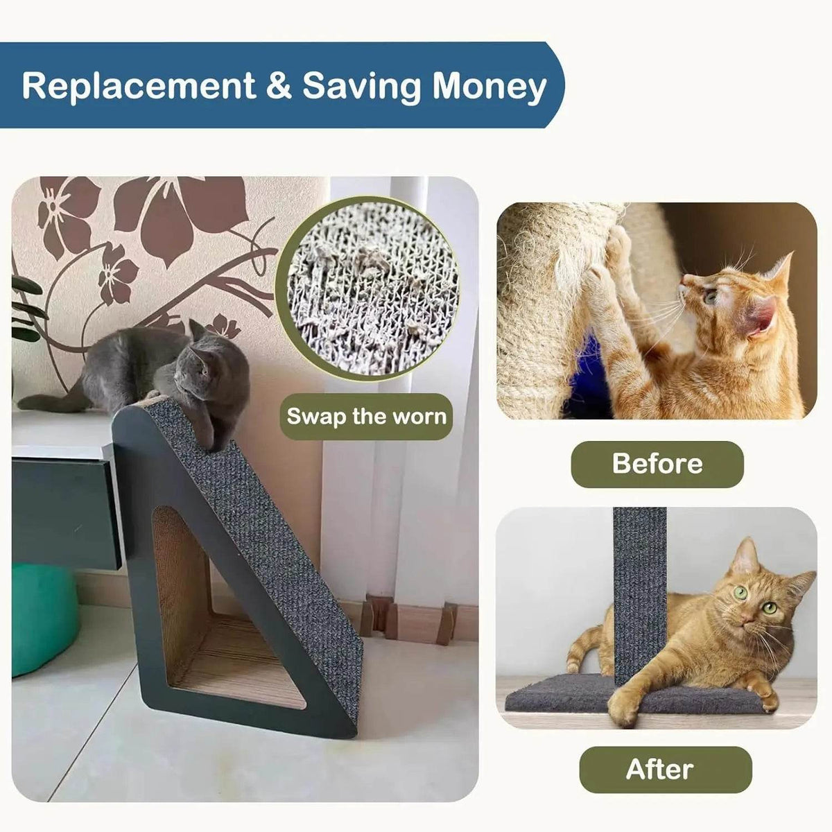 Mur autocollant anti-rayures pour chats, canapé, bricolage, Protection contre les rayures, pattes aiguisées, tapis à découper, planche à gratter pour chats - Animaleriex