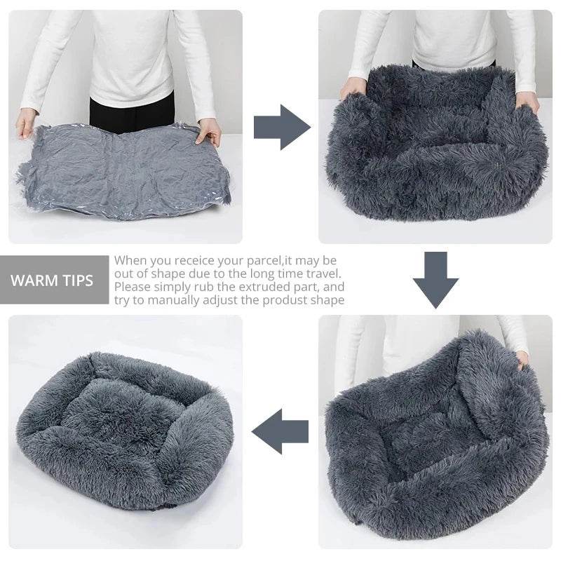 Lit rectangulaire en peluche pour chien, tapis chaud d'hiver, petit, moyen et grand animal de compagnie, lit pour chien, chenil, chiot, coussin pour chat, accessoires de canapé - Animaleriex