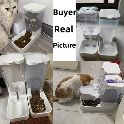 Mangeoire pour chien Distributeur d'eau pour chat Mangeoire automatique pour chat et distributeur d'eau pour chat Mangeoire pour chat par gravité Distributeur de stockage de nourriture Conteneur - Animaleriex