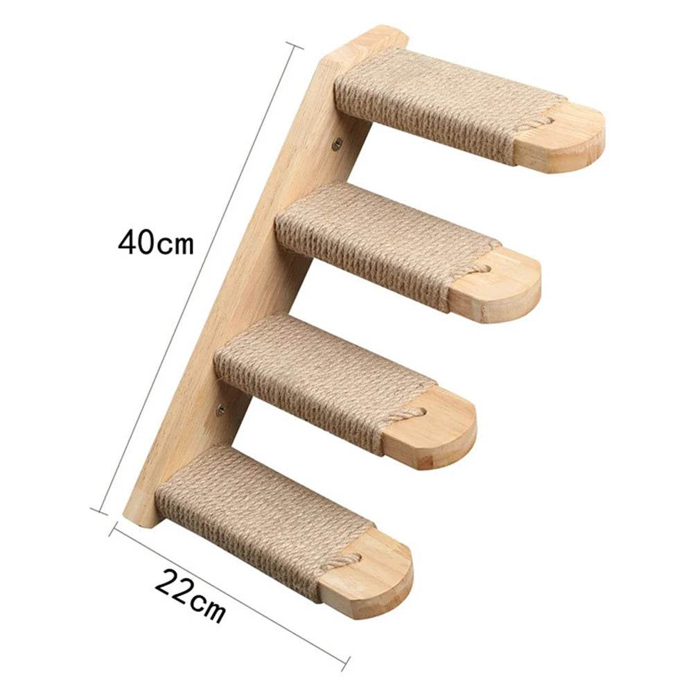 Corde d'escalade murale pour chat, 1 pièce, pédales en bois massif et corde en Sisal, entraînement des chatons, meulage des griffes, meubles d'intérieur pour chat - Animaleriex