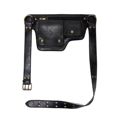 Sac de taille de Style moto Punk Cool, sac de ceinture réglable rétro pour Sports de plein air, sac banane à la mode - Animaleriex