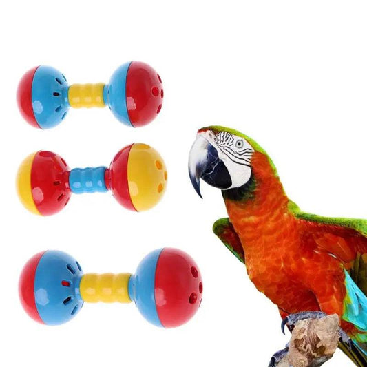 Jouet interactif en plastique coloré pour perroquet, double boule, oiseau, pour cacatoès gris africain, petits et moyens perroquets Y5GB - Animaleriex
