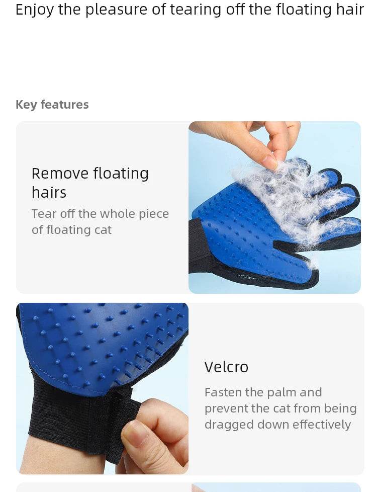 Gants en Silicone pour animaux de compagnie, épilation pour chien et chat, fournitures pour chat, peigne, brosse d'épilation, gants collants en caoutchouc - Animaleriex