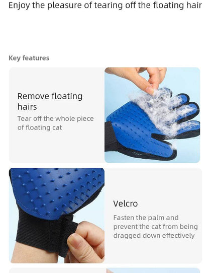 Gants en Silicone pour animaux de compagnie, épilation pour chien et chat, fournitures pour chat, peigne, brosse d'épilation, gants collants en caoutchouc - Animaleriex