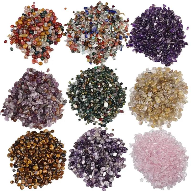 Pierres naturelles cristaux de gravier puce minerai de Quartz minéraux Reiki guérison Agates roulées spécimen maison Aquarium Aquarium décoration - Animaleriex