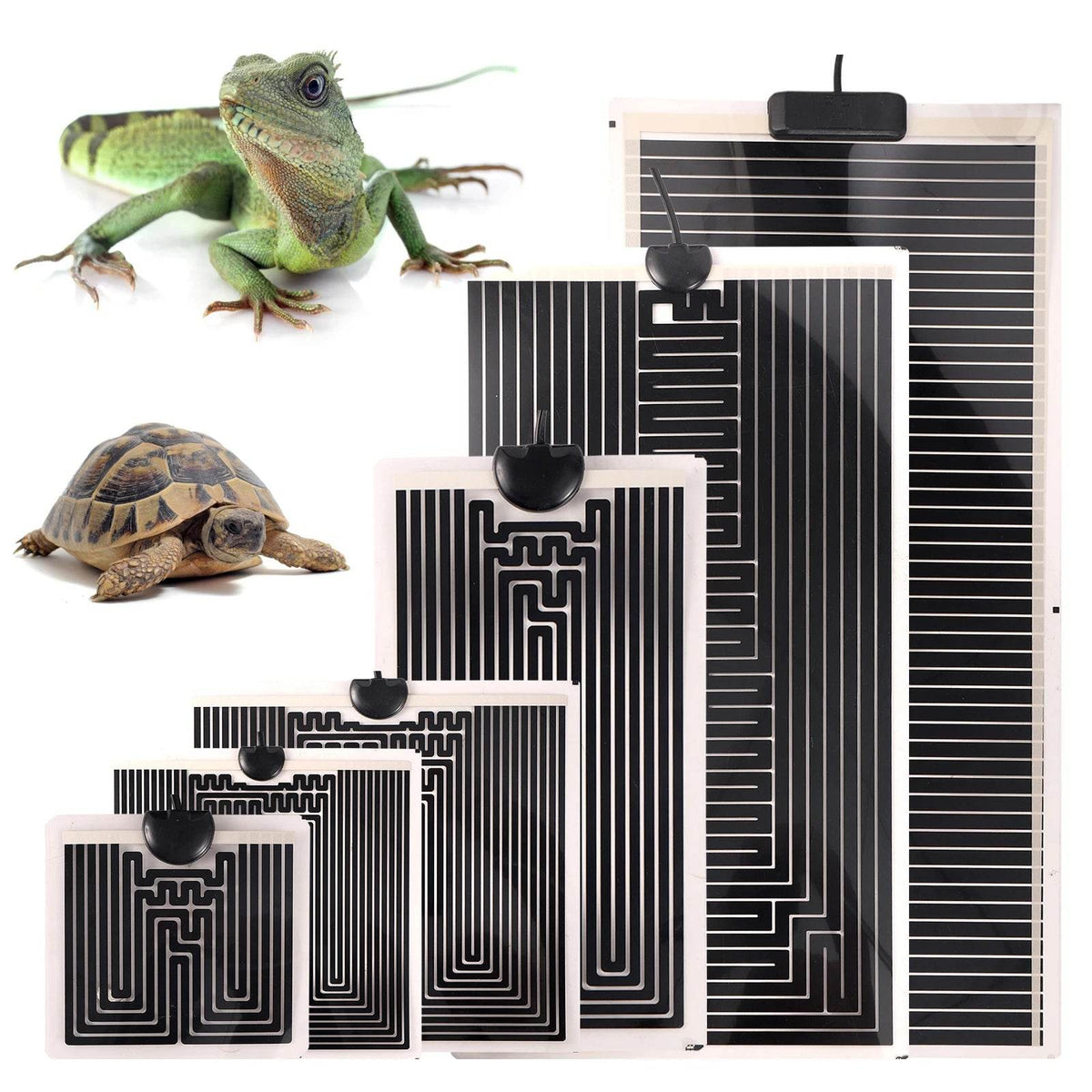 Coussin chauffant pour reptiles, prise ue, pour tortue lézard, tapis chauffant avec régulateur de température réglable pour petit aquarium, 1 pièce - Animaleriex
