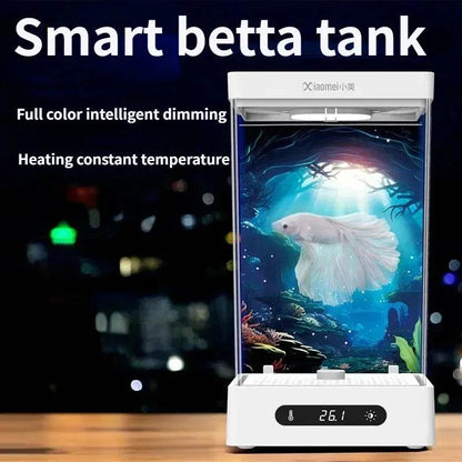 Smart betta dédié aquarium bureau mini petit écologique auto-circulation bureau aquarium aquarium aquarium - Animaleriex