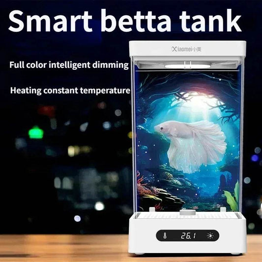 Smart betta dédié aquarium bureau mini petit écologique auto-circulation bureau aquarium aquarium aquarium - Animaleriex