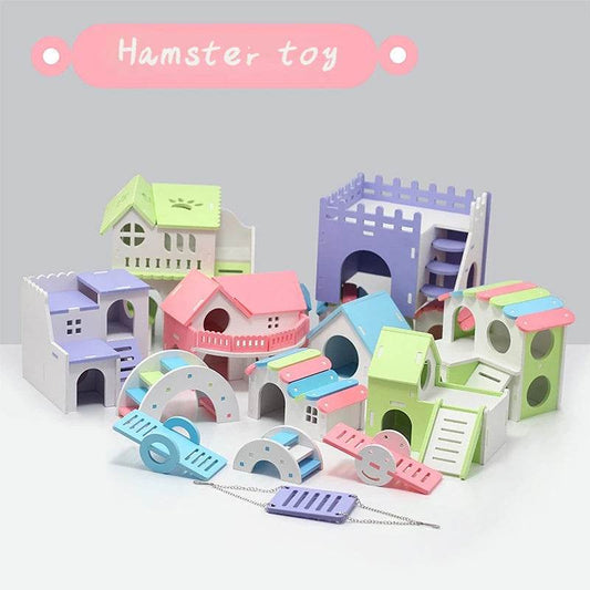 Jouet coulissant pour Hamster assemblé, cochon d'inde, ours doré, nid de maison de Hamster respirant et amusant, Chinchillas, jouet d'exercice pour Hamster, accessoire - Animaleriex