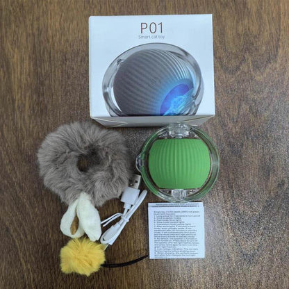 Jouets interactifs pour chat, balle à roulement rapide dans une pochette, jouet pour chaton, cache-cache, activé par le mouvement, pour l'intérieur - Animaleriex
