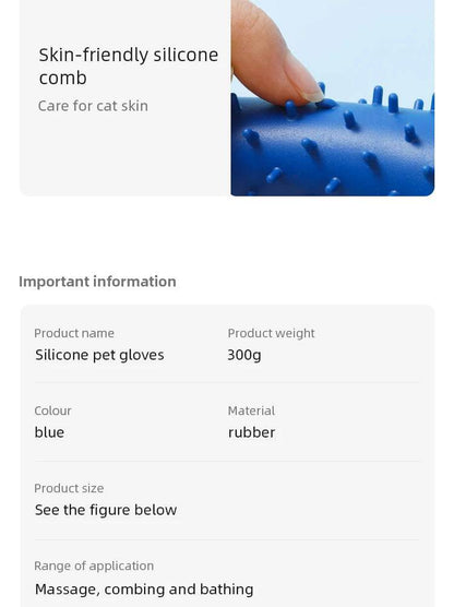 Gants en Silicone pour animaux de compagnie, épilation pour chien et chat, fournitures pour chat, peigne, brosse d'épilation, gants collants en caoutchouc - Animaleriex