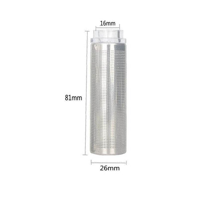 Filtre d'entrée d'aquarium 12/16mm, filet à mailles en acier inoxydable, accessoires de filtre de réservoir de poisson, filtre d'admission, couvercle de préfiltre - Animaleriex