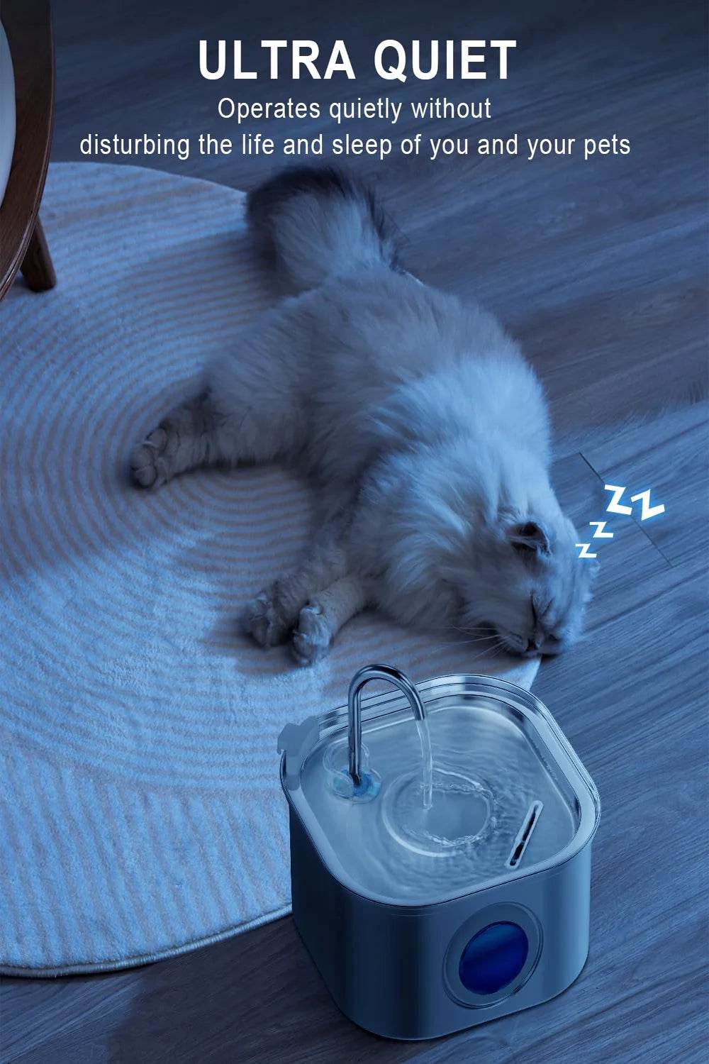 Distributeur d'eau en acier inoxydable pour animaux de compagnie, 3,2 l, fontaine automatique pour chat, distributeur d'eau intelligent pour chien, fenêtre visuelle, bol à boire, accessoires pour animaux de compagnie - Animaleriex