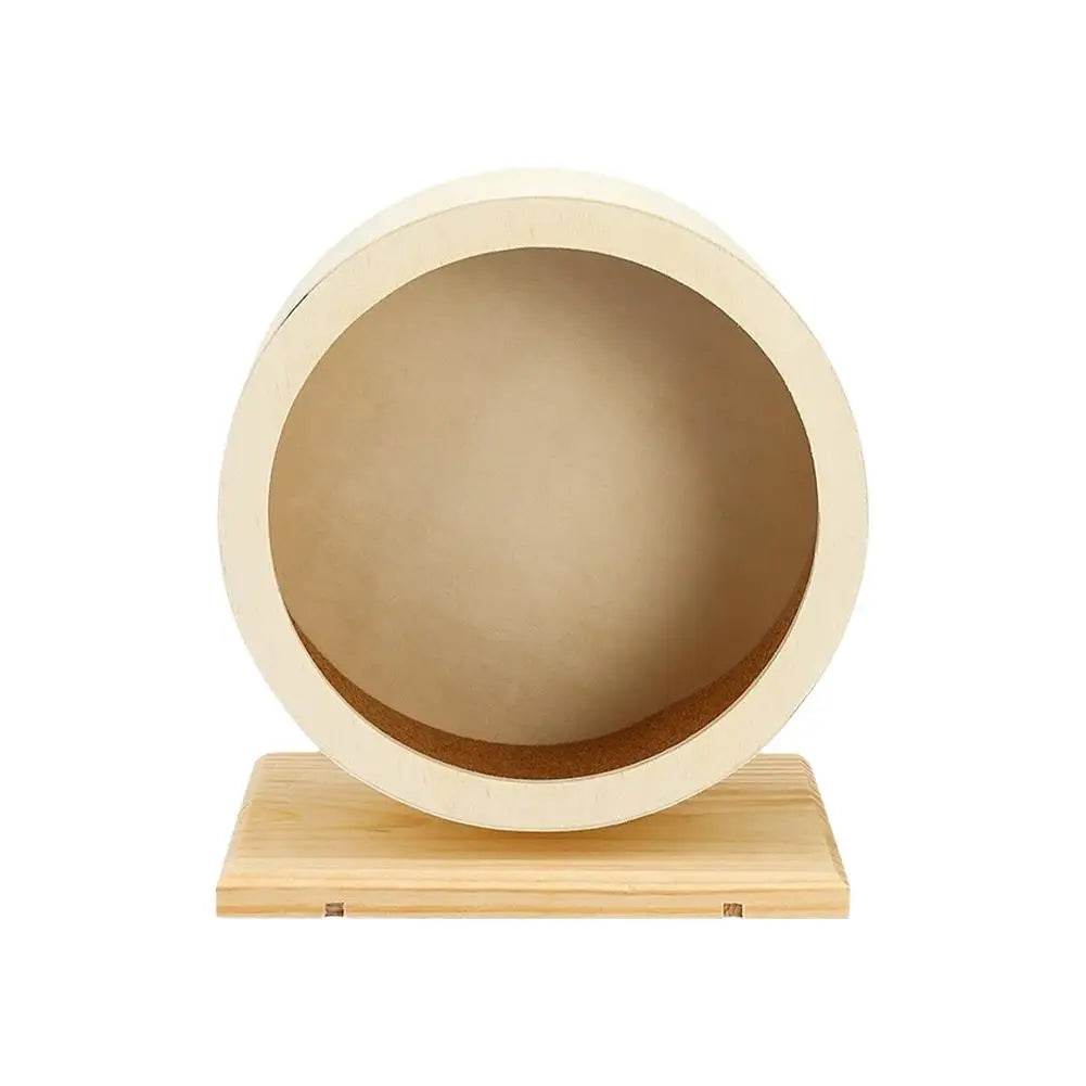 Roue de course pour Hamster, ours doré, support de ceinture en bois muet avec coussin en liège, rouleau de sport, ours doré, aménagement paysager, fournitures pour animaux de compagnie - Animaleriex